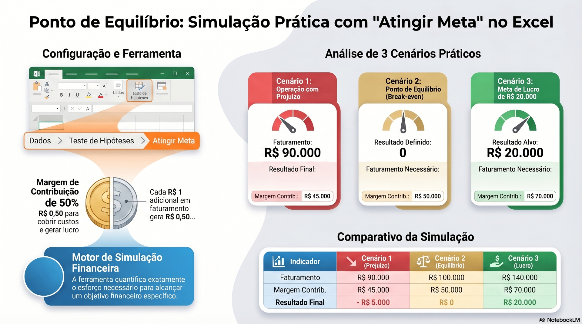 Capa do artigo: Ponto de Equilíbrio: Aplicação Prática do "Atingir Meta" no Excel